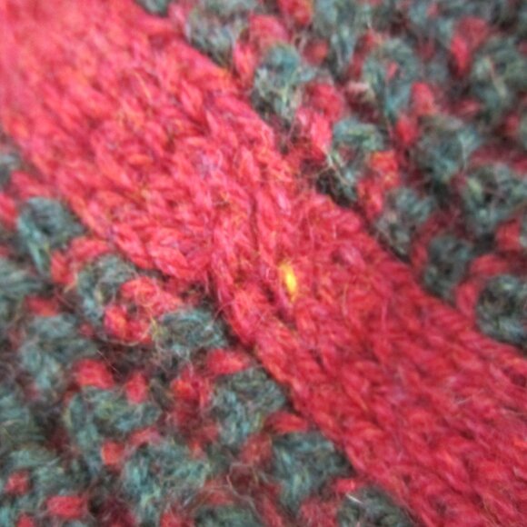 Vtg Browns of Bermuda Men XL Heather Maroon Red Green Cable Wool Sweater Ireland - Picture 9 of 9